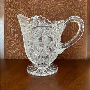 Vintage Hofbauer Byrdes Collection Footed Cut Crystal Pitcher Germany